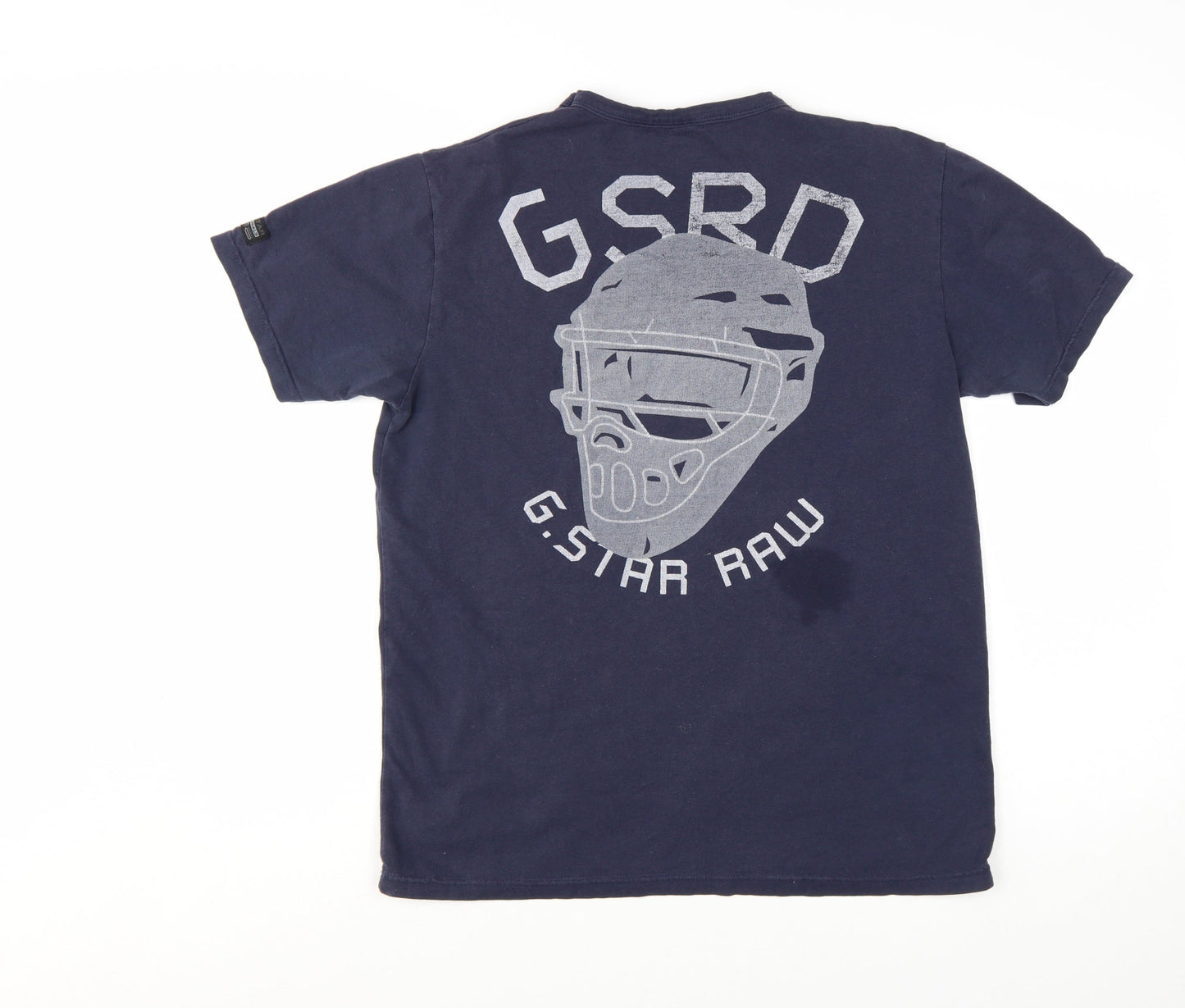 G-Star RAW Men's Navy Blue Graphic Print Crew Neck T-Shirt Size L