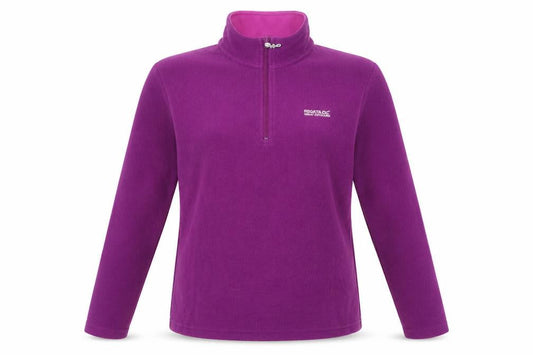 Regatta Women Purple Fleece 1/4 Zip Pullover Sweatshirt UK 12