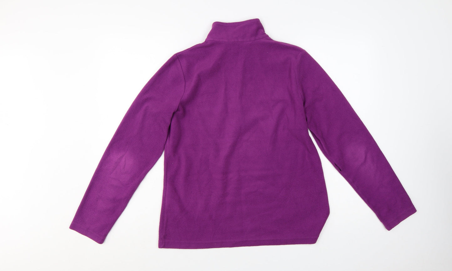 Regatta Women Purple Fleece 1/4 Zip Pullover Sweatshirt UK 12