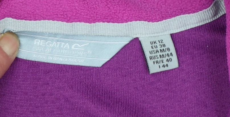 Regatta Women Purple Fleece 1/4 Zip Pullover Sweatshirt UK 12