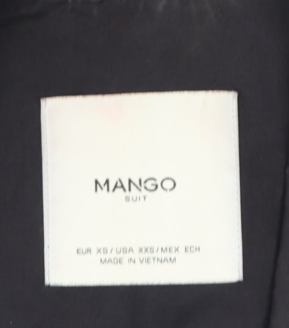 Mango Women's Blue Long Belted Trench Coat XS