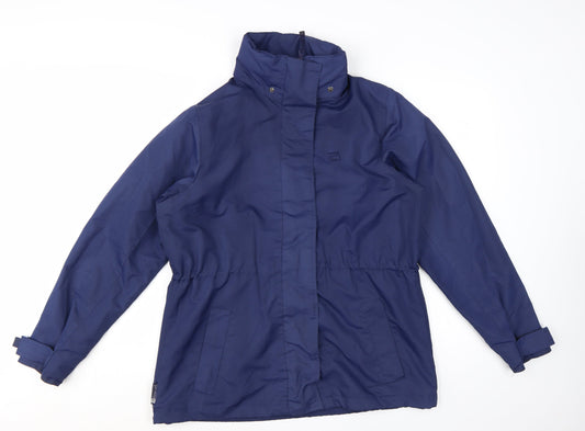 Mountain Essentials Women's Blue Waterproof Hooded Jacket UK 14