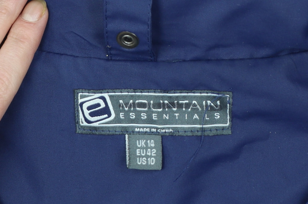 Mountain Essentials Women's Blue Waterproof Hooded Jacket UK 14