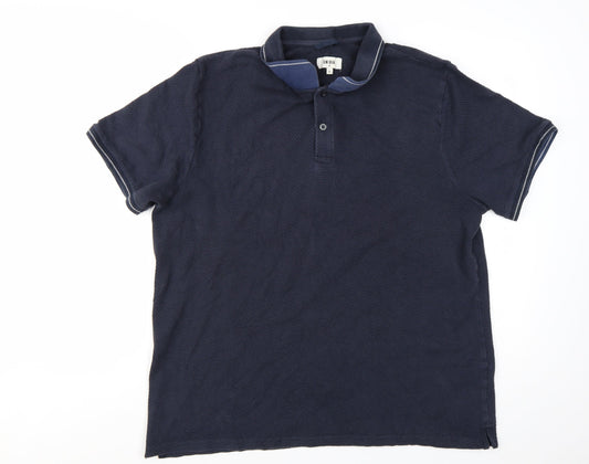 (UN)BIAS Mens Blue Short Sleeve Cotton Polo Shirt XL