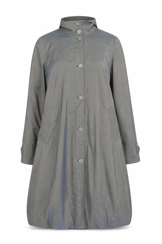London Fog Womens Grey Long Rain Coat Size 8 Regular Classic Style