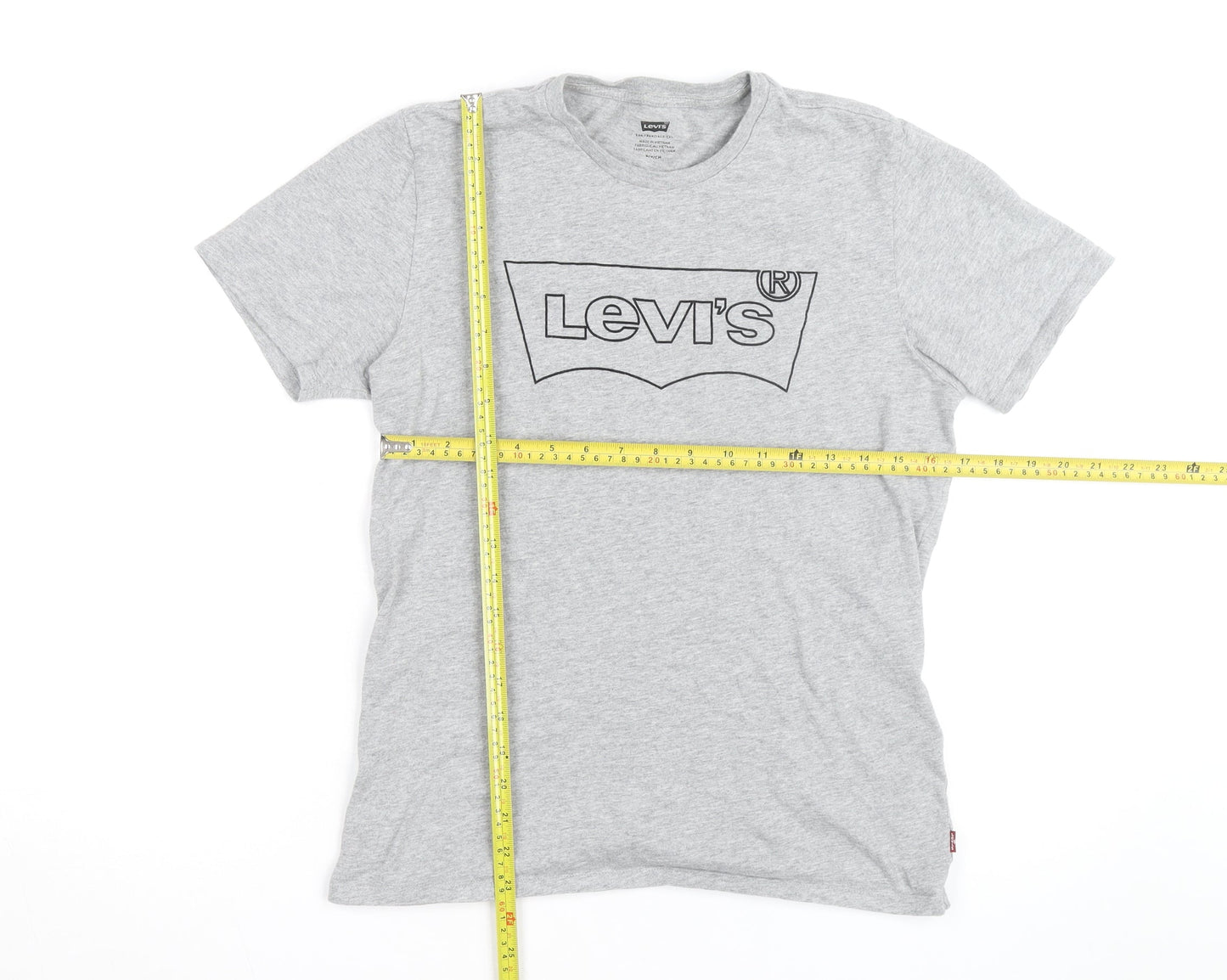 Levi's Men's Grey Logo Short Sleeve Crew Neck T-Shirt Size S