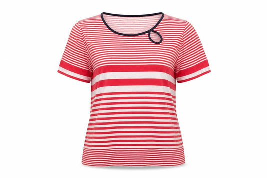 Alice Colmar Women's Red Striped Jersey T-Shirt Size 12