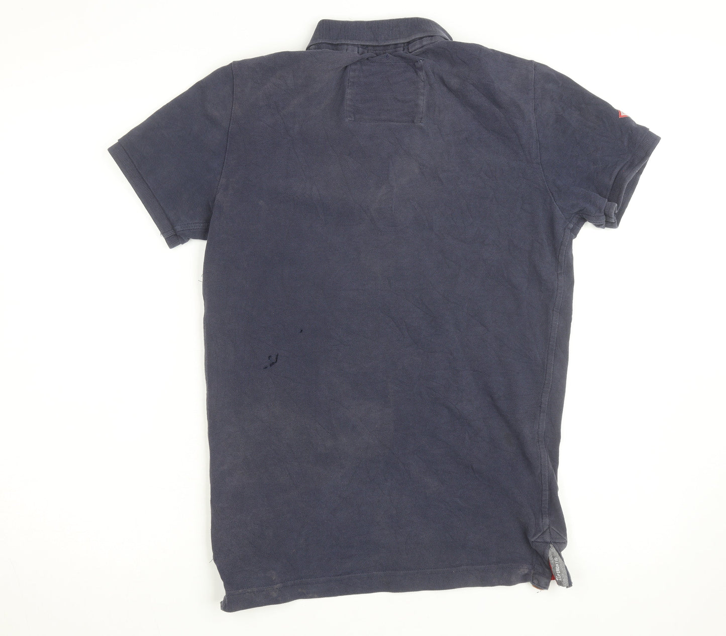 Superdry Men's Blue Slim Fit Cotton Polo Shirt Size M