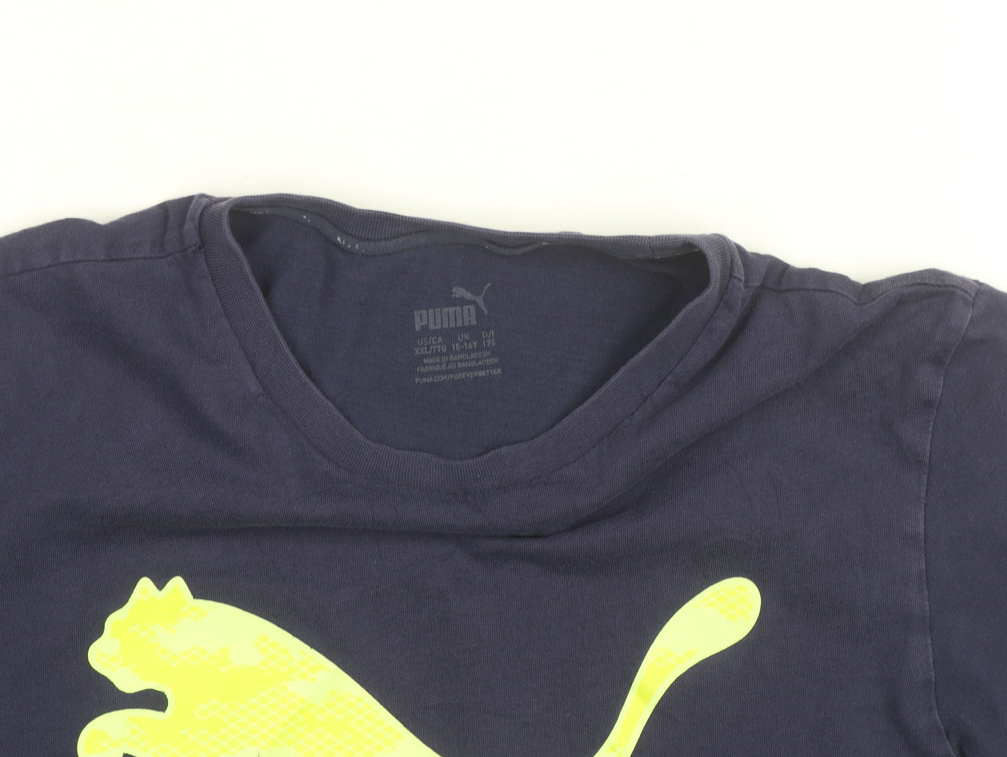 Puma Boys Blue Graphic Logo Sports T-Shirt 15-16 Years Regular Fit