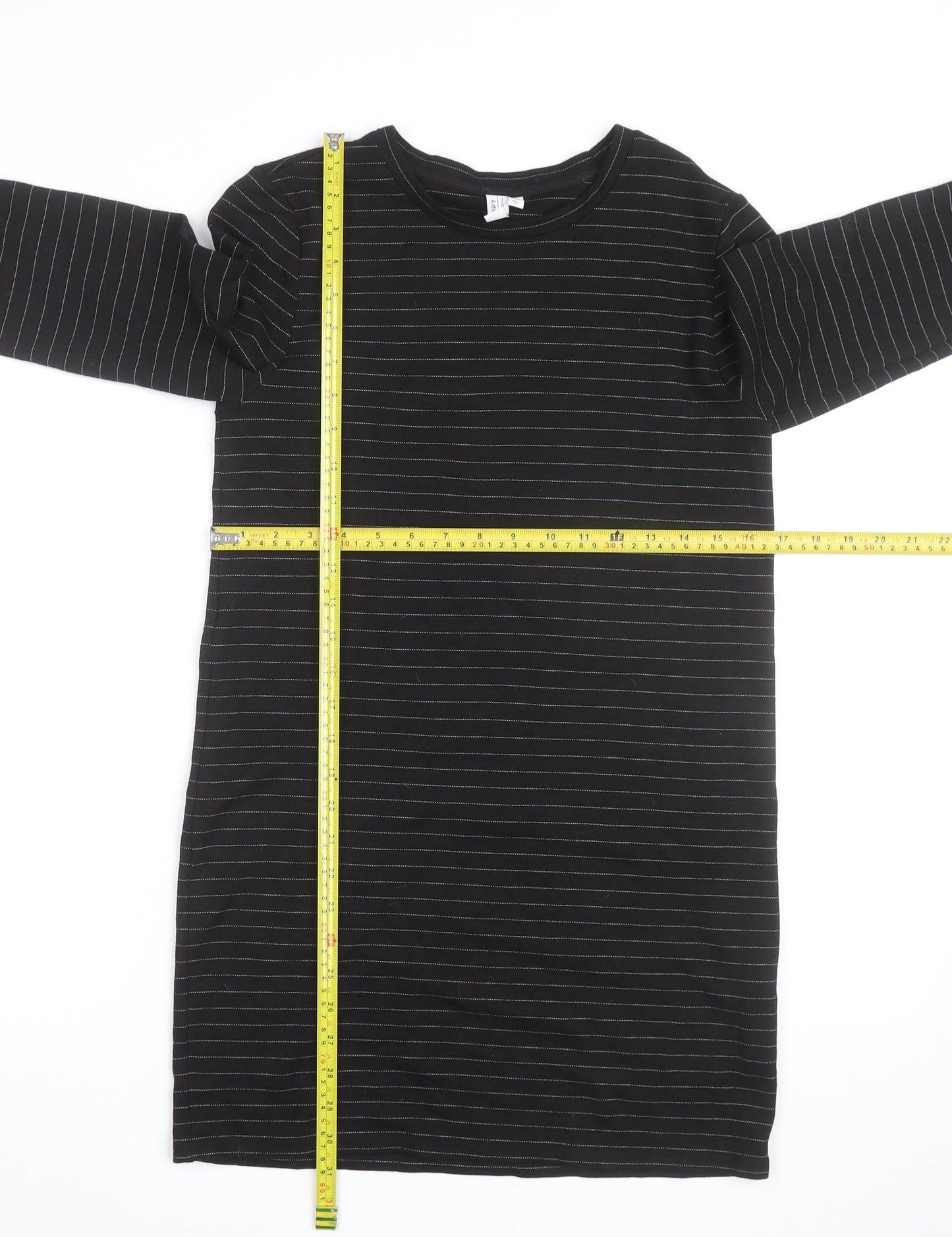 & Other Stories Women Black Striped Cotton Long Sleeve T-Shirt Size 12
