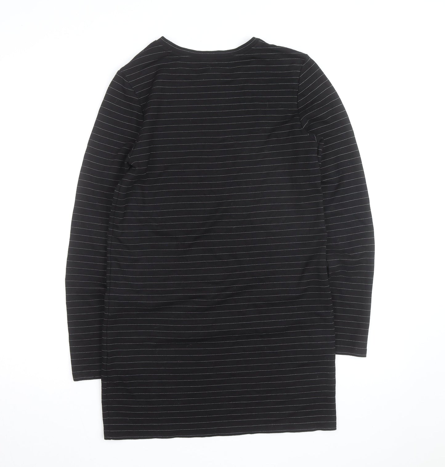 & Other Stories Women Black Striped Cotton Long Sleeve T-Shirt Size 12