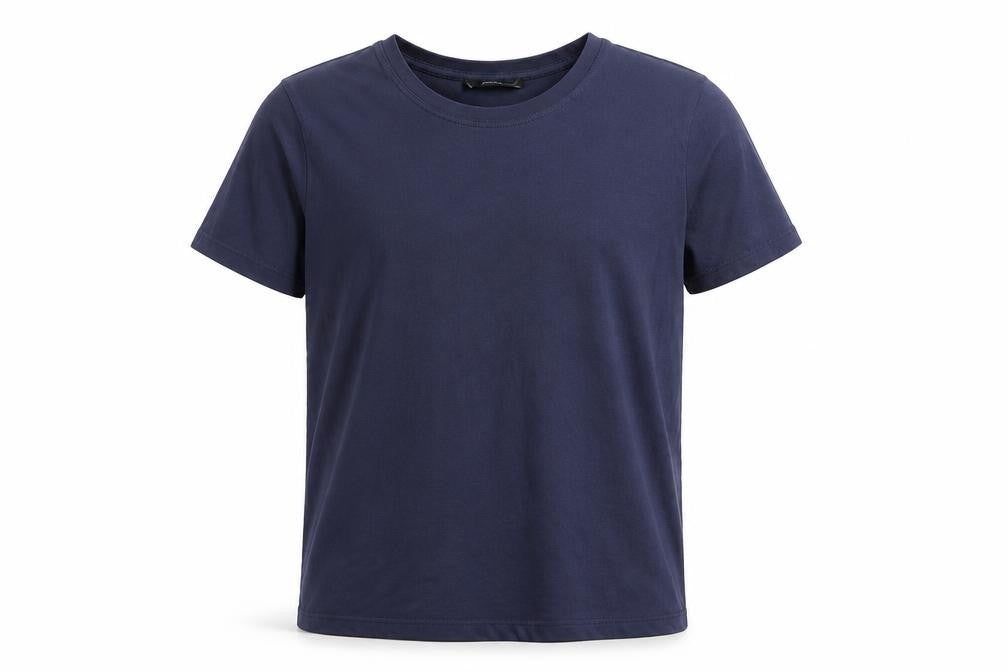Karen Millen Women's Blue Crew Neck Short Sleeve Cotton T-Shirt M