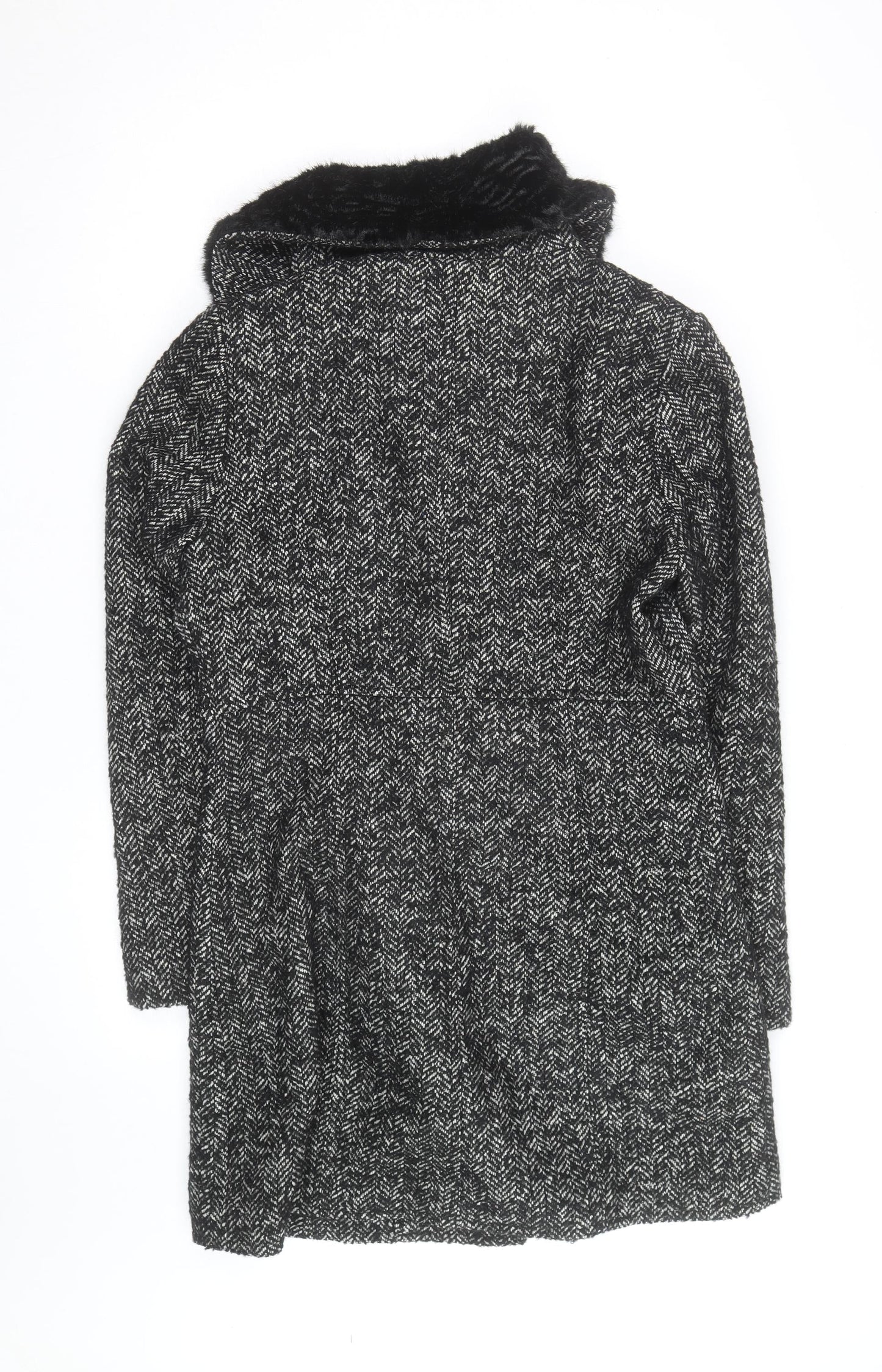 Laundry by Design Unisex Black Tweed Wool Blend Mid-Length Coat M
