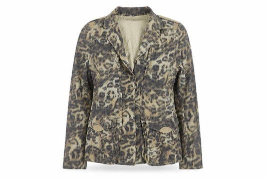 Elie Tahari Women’s Beige Animal Print Blazer Jacket Size M