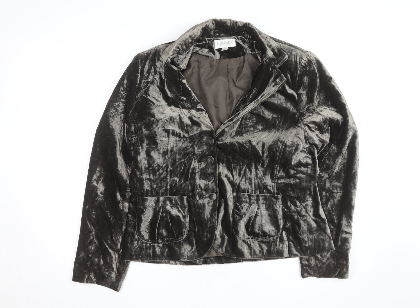 Conrad C Collection Women's Grey Velvet Blazer Size 12