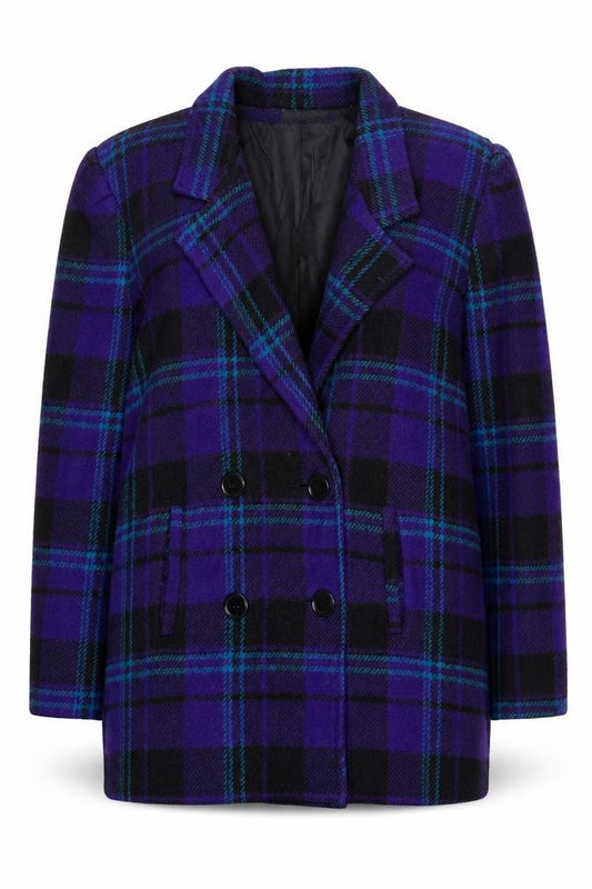 Karizma East Ltd Women's Purple Check Wool Blazer Size 8