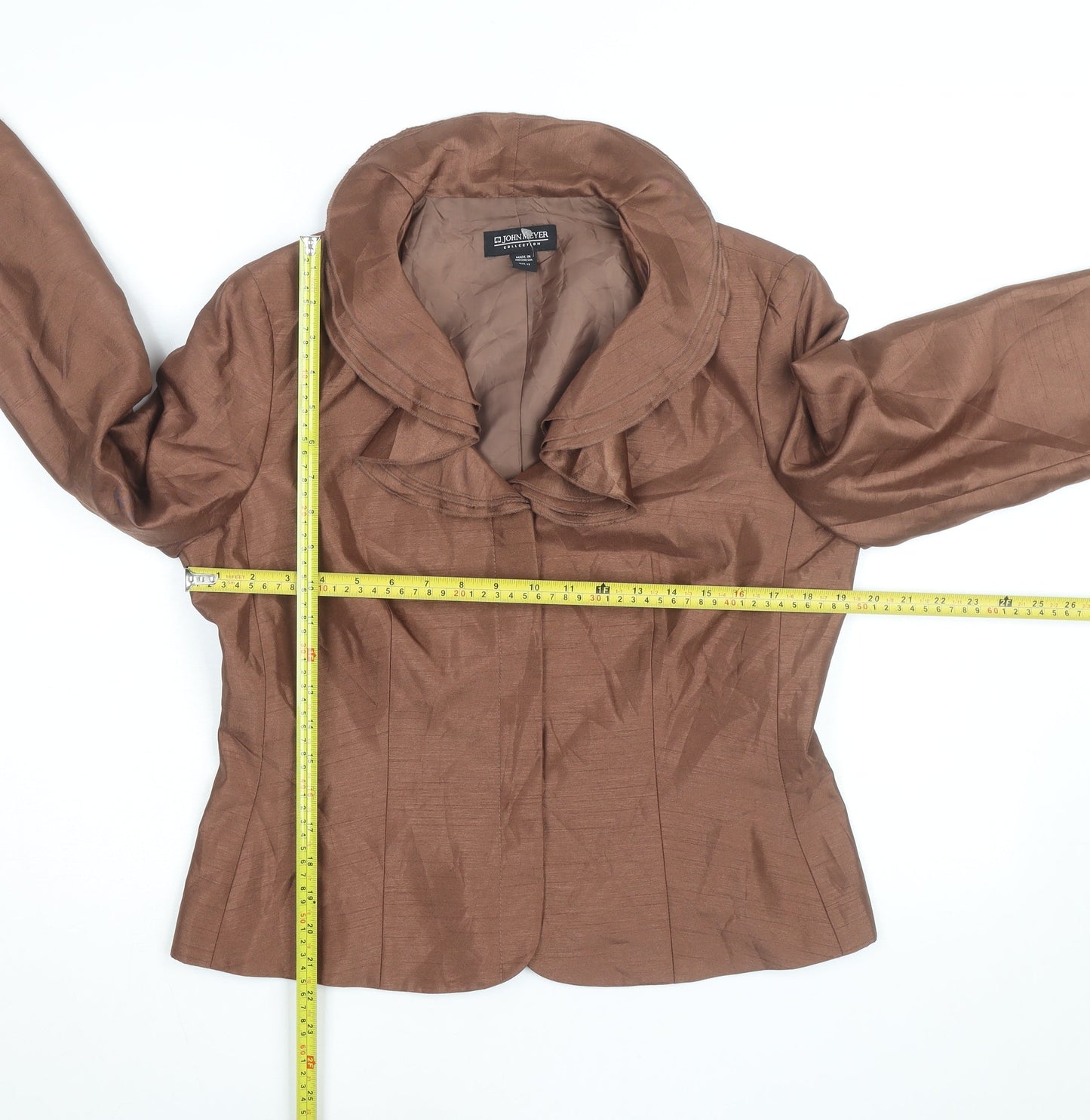 John Meyer Women's Brown Polyester Blazer Size 12 Classic Style