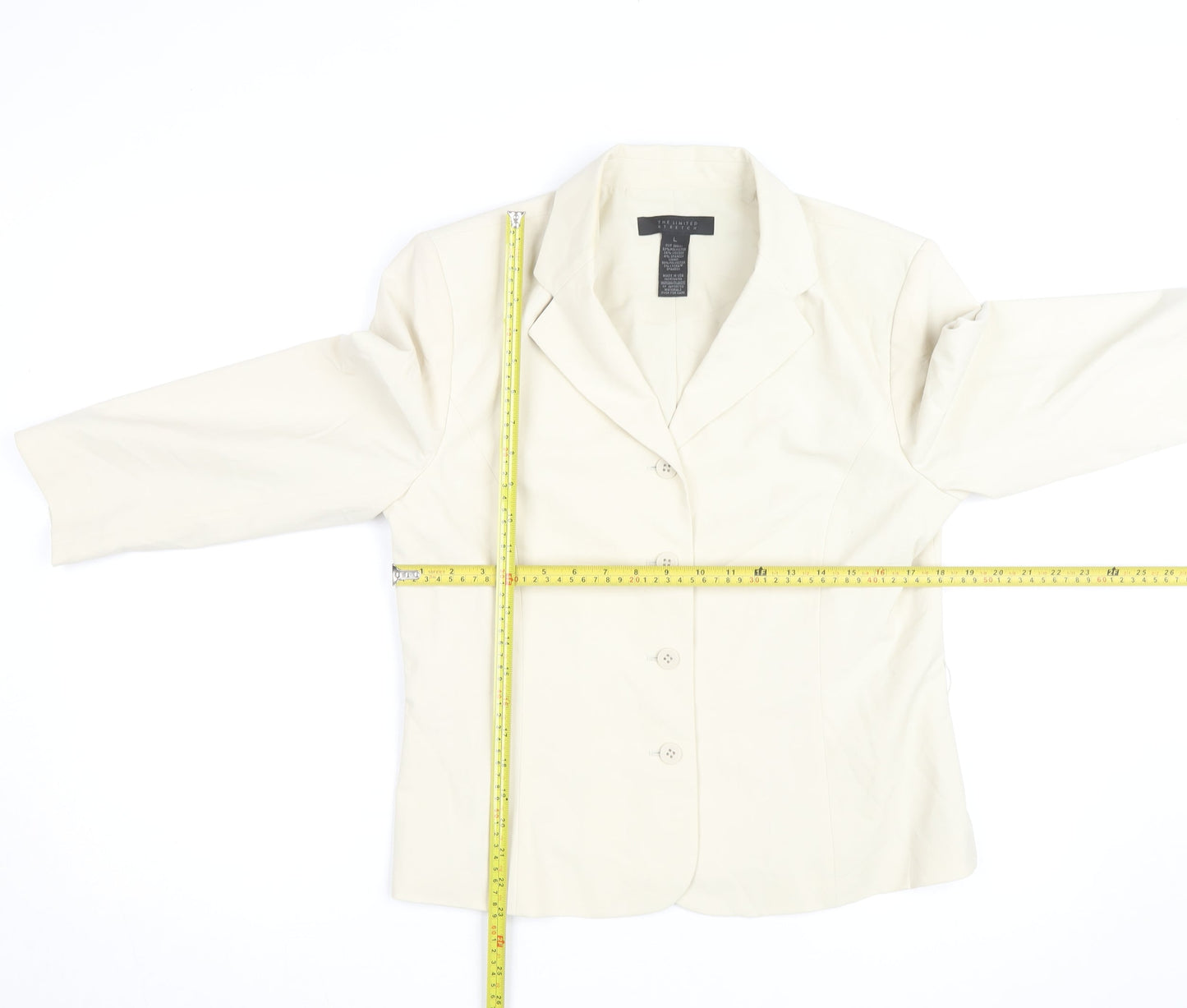 The Limited Women’s Ivory Stretch Blazer L Classic Mid-Length