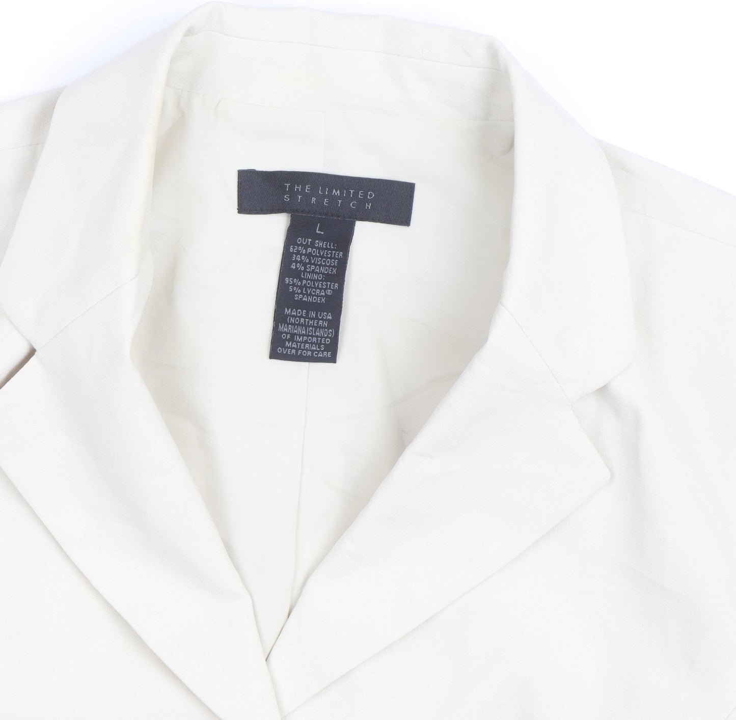 The Limited Women’s Ivory Stretch Blazer L Classic Mid-Length
