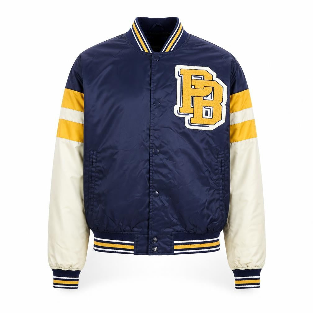 Pull&Bear Mens Blue Varsity Jacket Size S 36in Retro College Style