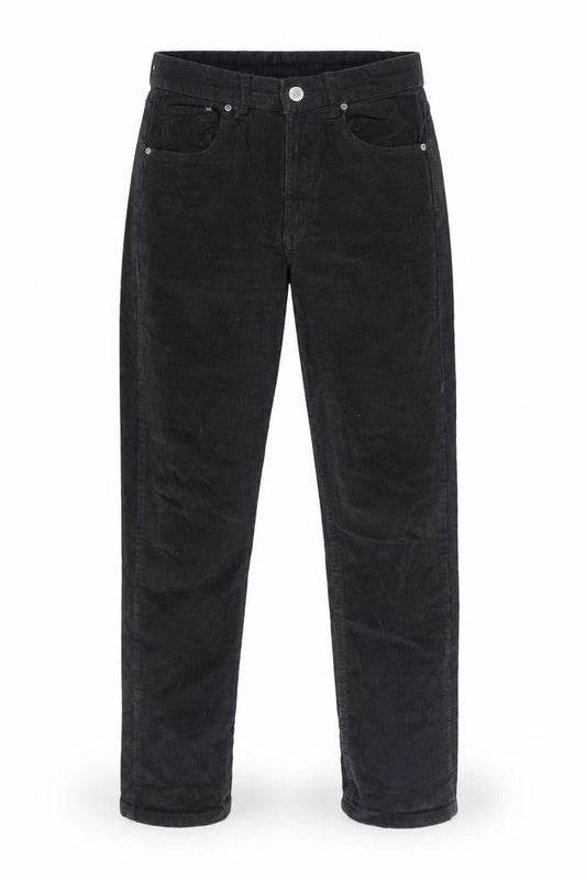 Pull&Bear Women's Black Corduroy Straight Jeans Size 8 High Rise