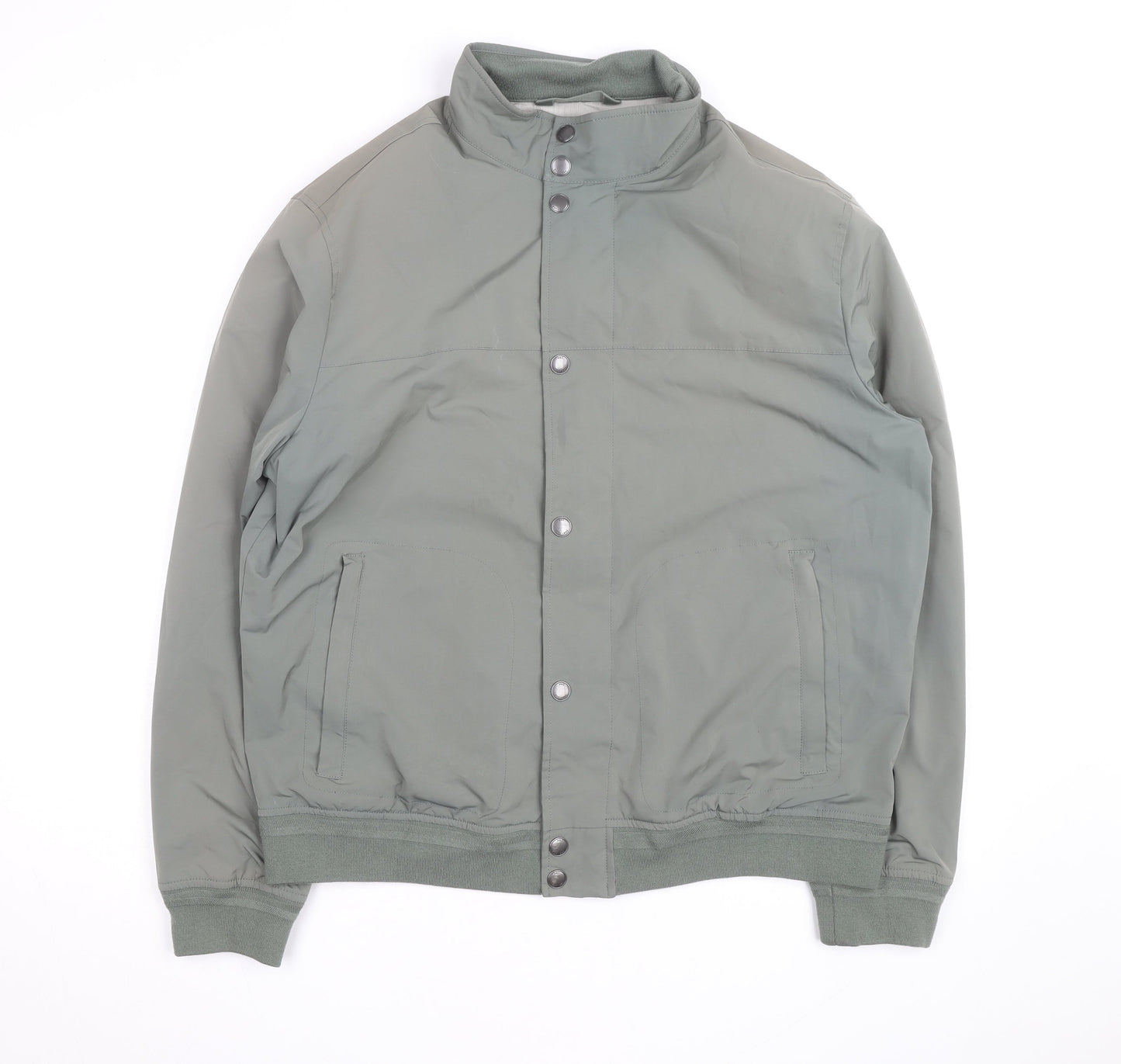 Marks and Spencer Men’s Green Bomber Jacket L Regular Polyester