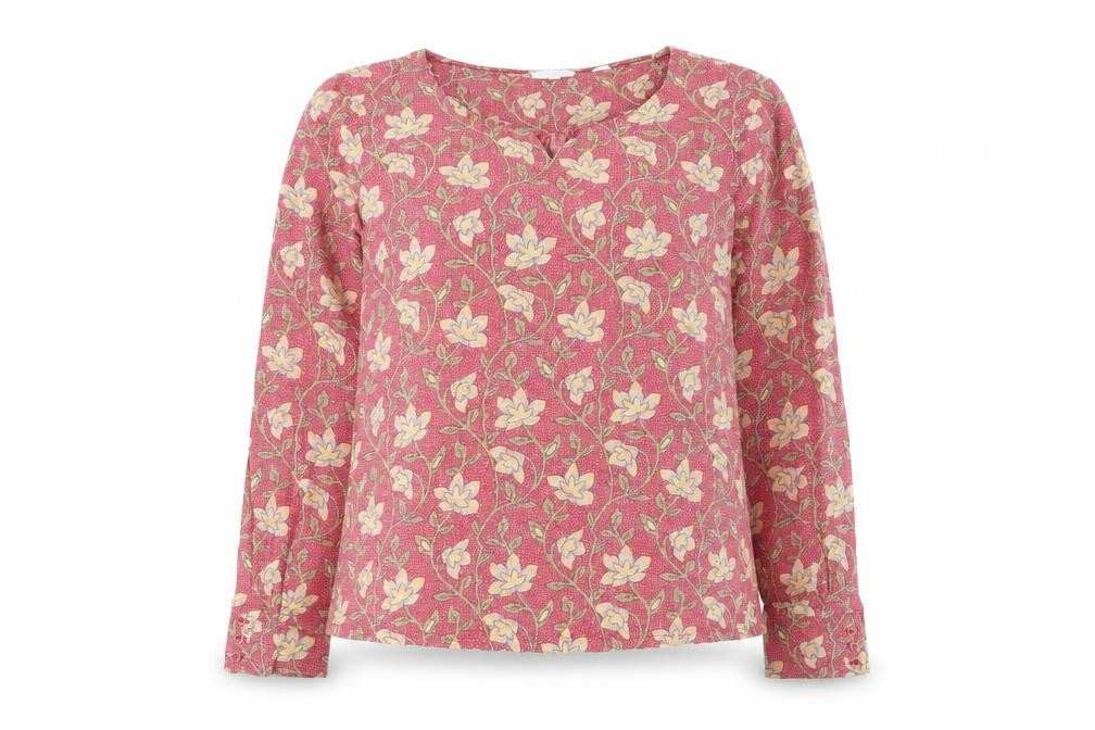 FatFace Womens Pink Floral Viscose Tunic Blouse Size 12