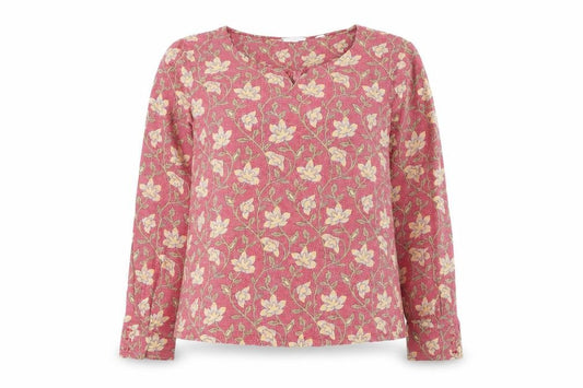 FatFace Womens Pink Floral Viscose Tunic Blouse Size 12