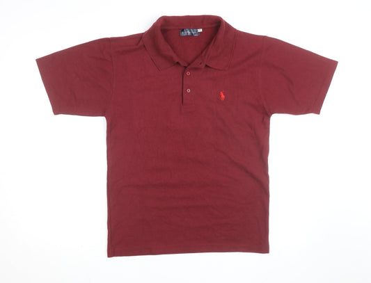 Ralph Lauren Mens Burgundy Short Sleeve Polo Shirt Size S Classic Fit