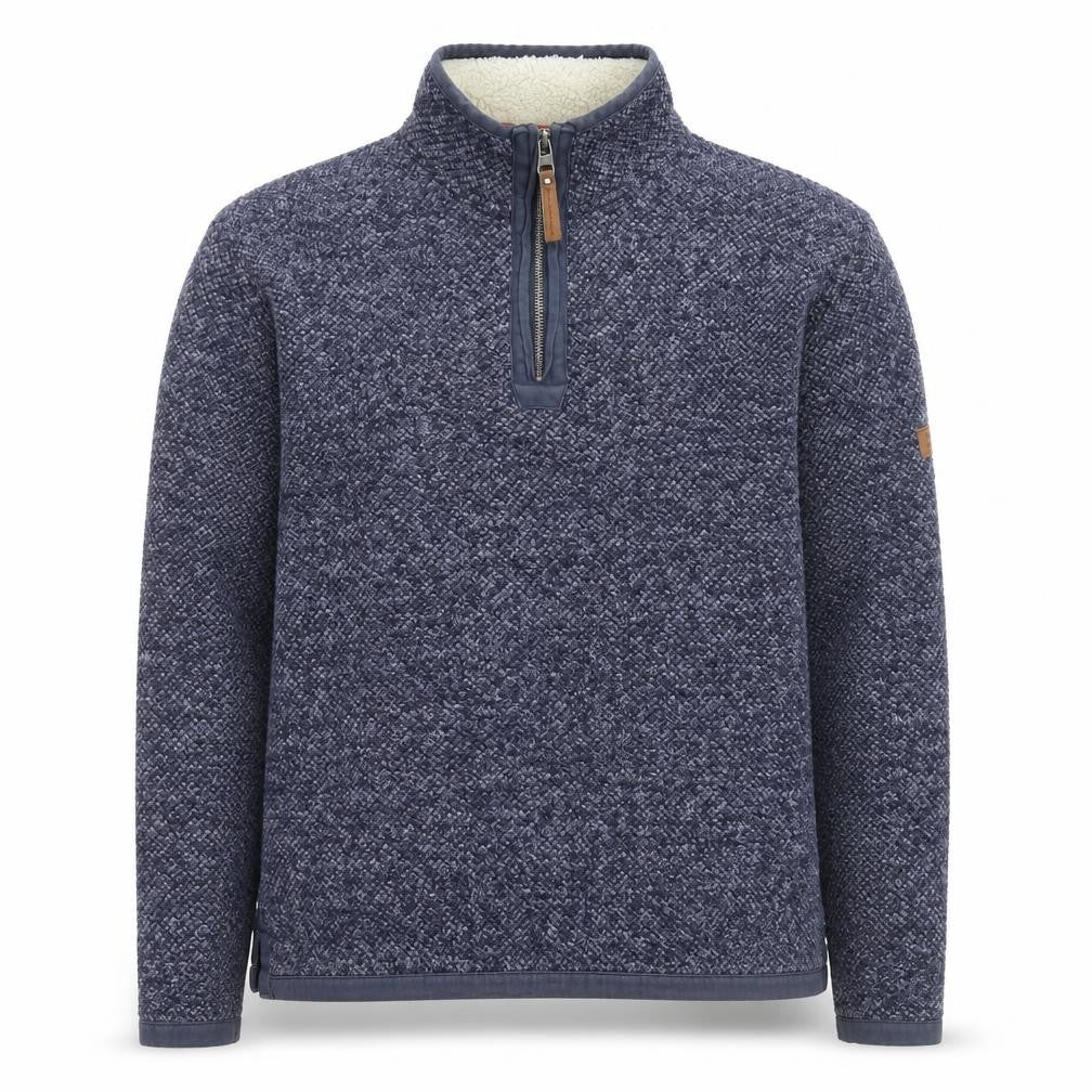 Northern Expo Men's Blue Knit Fleece Lined 1/4 Zip Jumper M