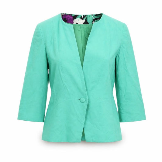 Laura Ashley Women’s Green Silk Blend Blazer UK 10 Classic Fit