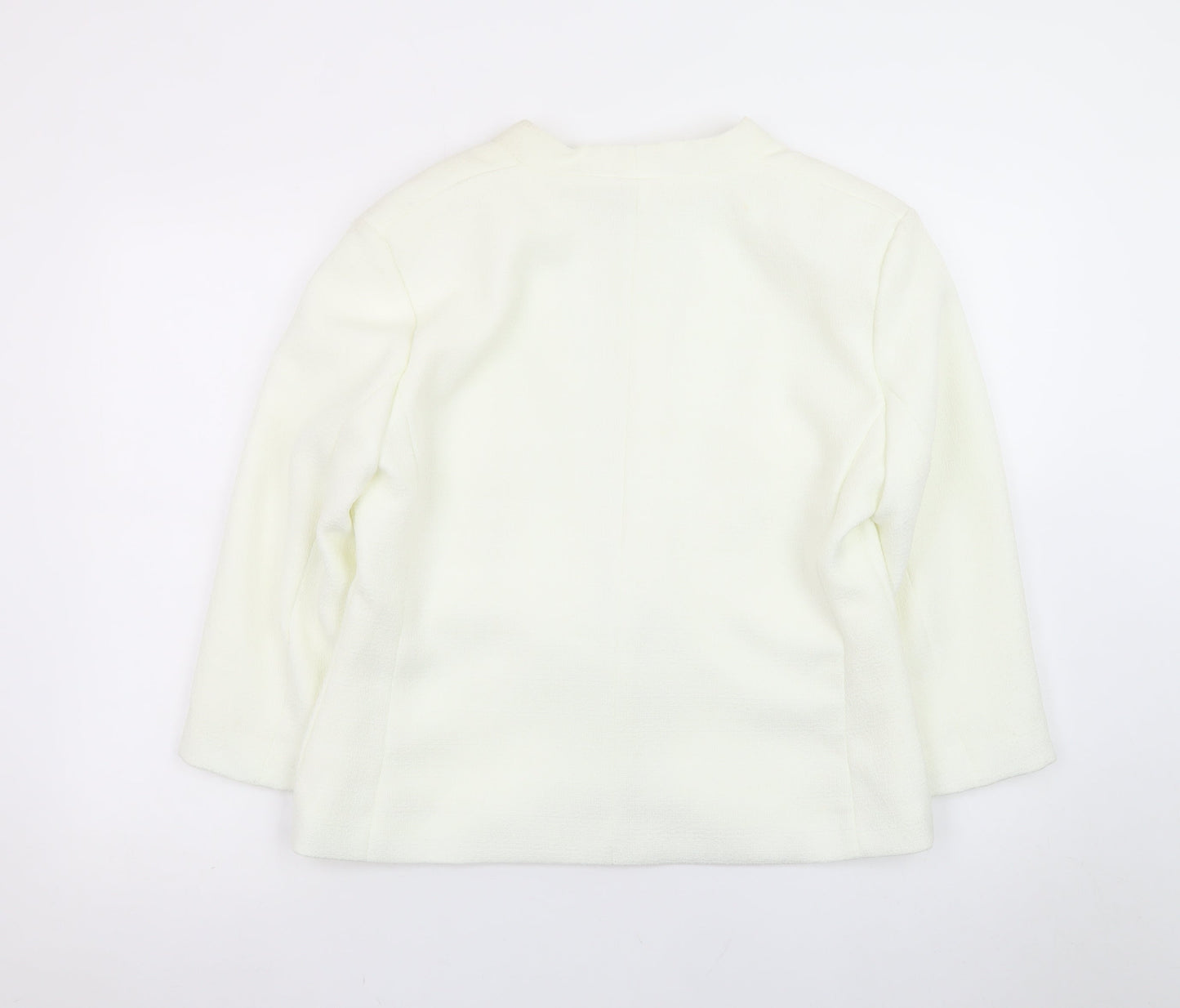 David Nieper Womens Ivory Shawl Collar Blazer Jacket UK 16