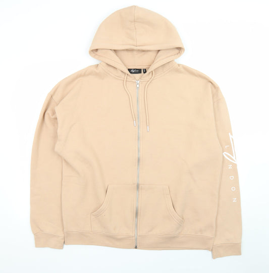 Lilylane London Women Beige Full Zip Hoodie Sweatshirt L