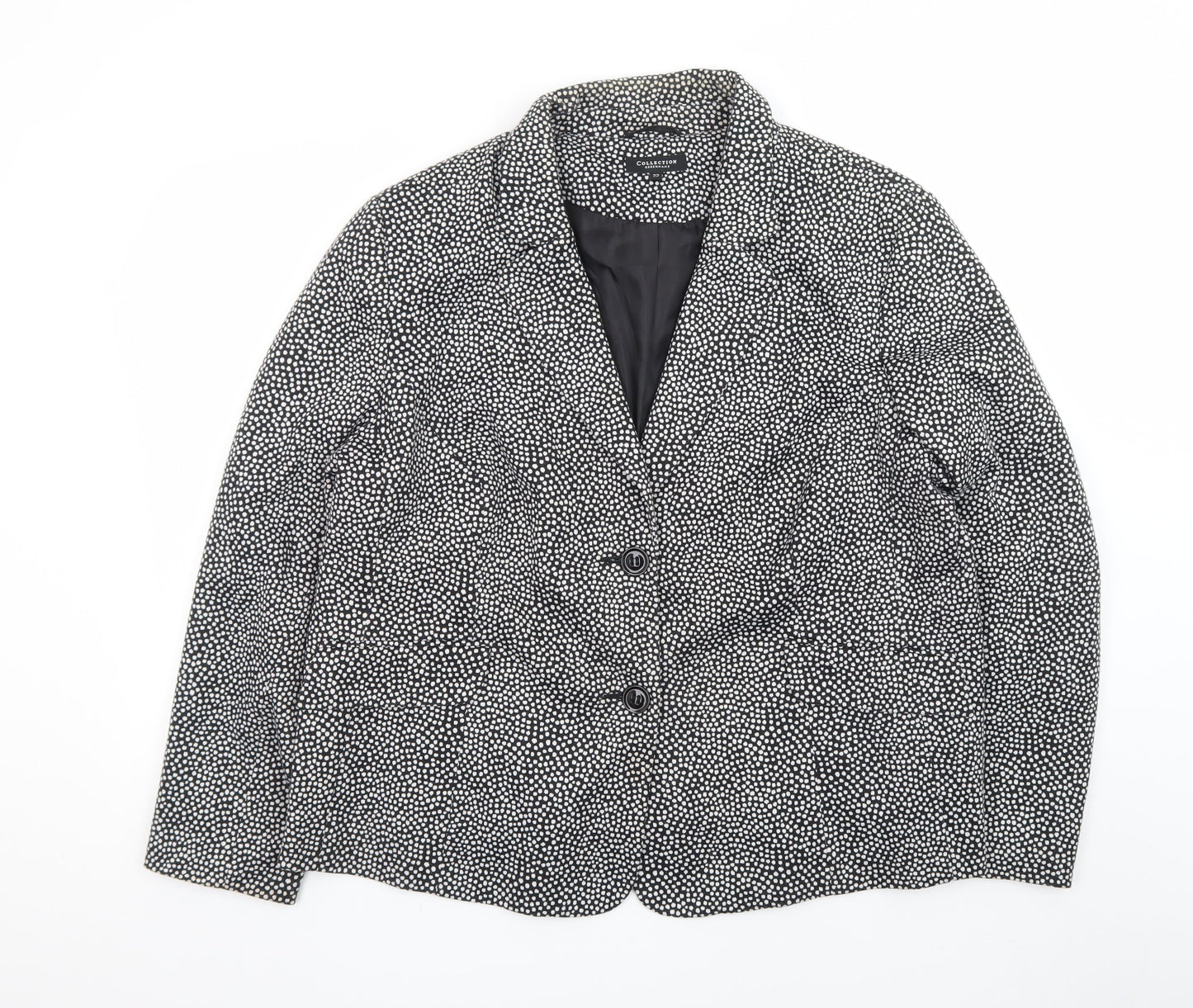 Debenhams Women’s Black White Spot Blazer Size 22 Regular Fit
