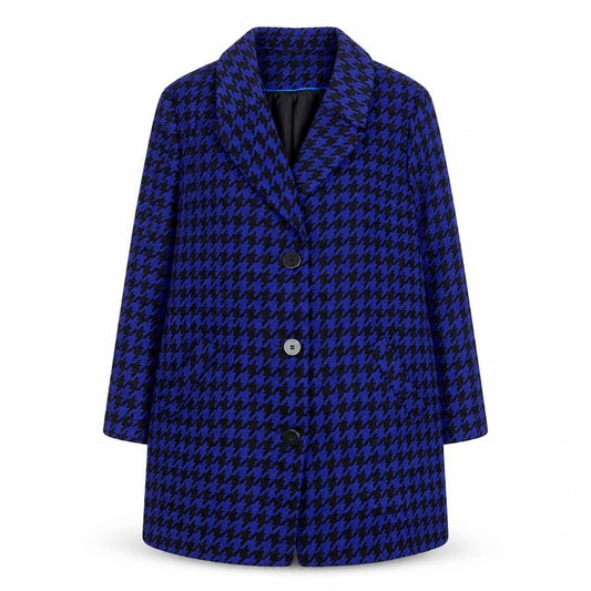 Debenhams The Collection Women's Blue Black Houndstooth Coat Size 20