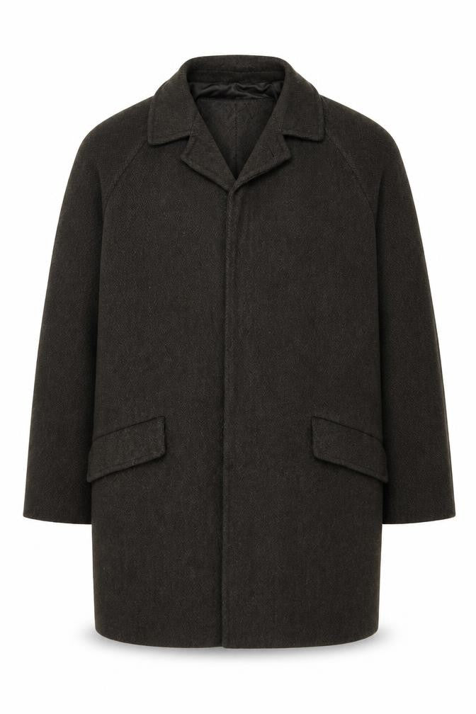P Berretti Men's Brown Wool Overcoat Size 52 (42in) Lined Classic Style