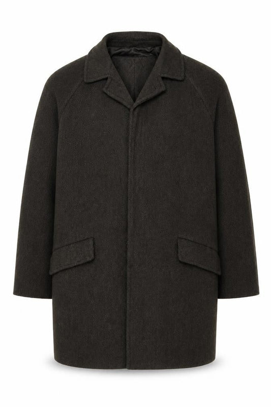 P Berretti Men's Brown Wool Overcoat Size 52 (42in) Lined Classic Style