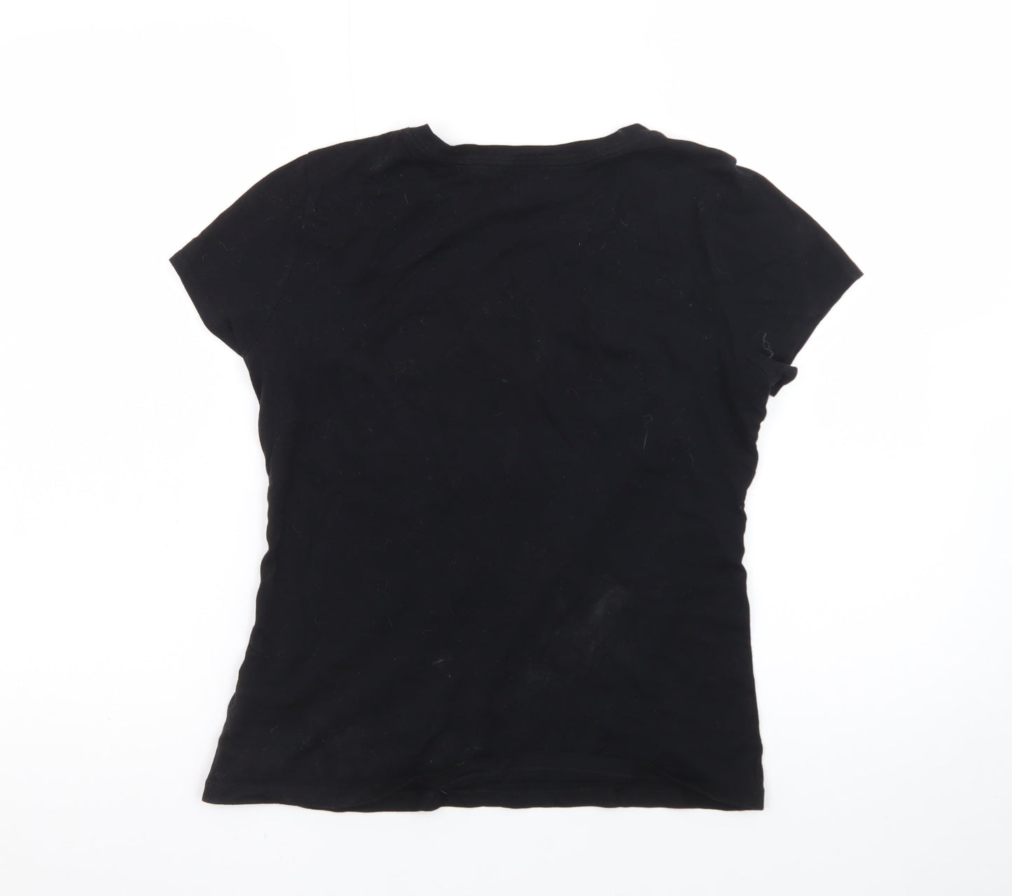 GAP Womens Black Basic Slim Fit Short Sleeve Cotton T-Shirt Size S