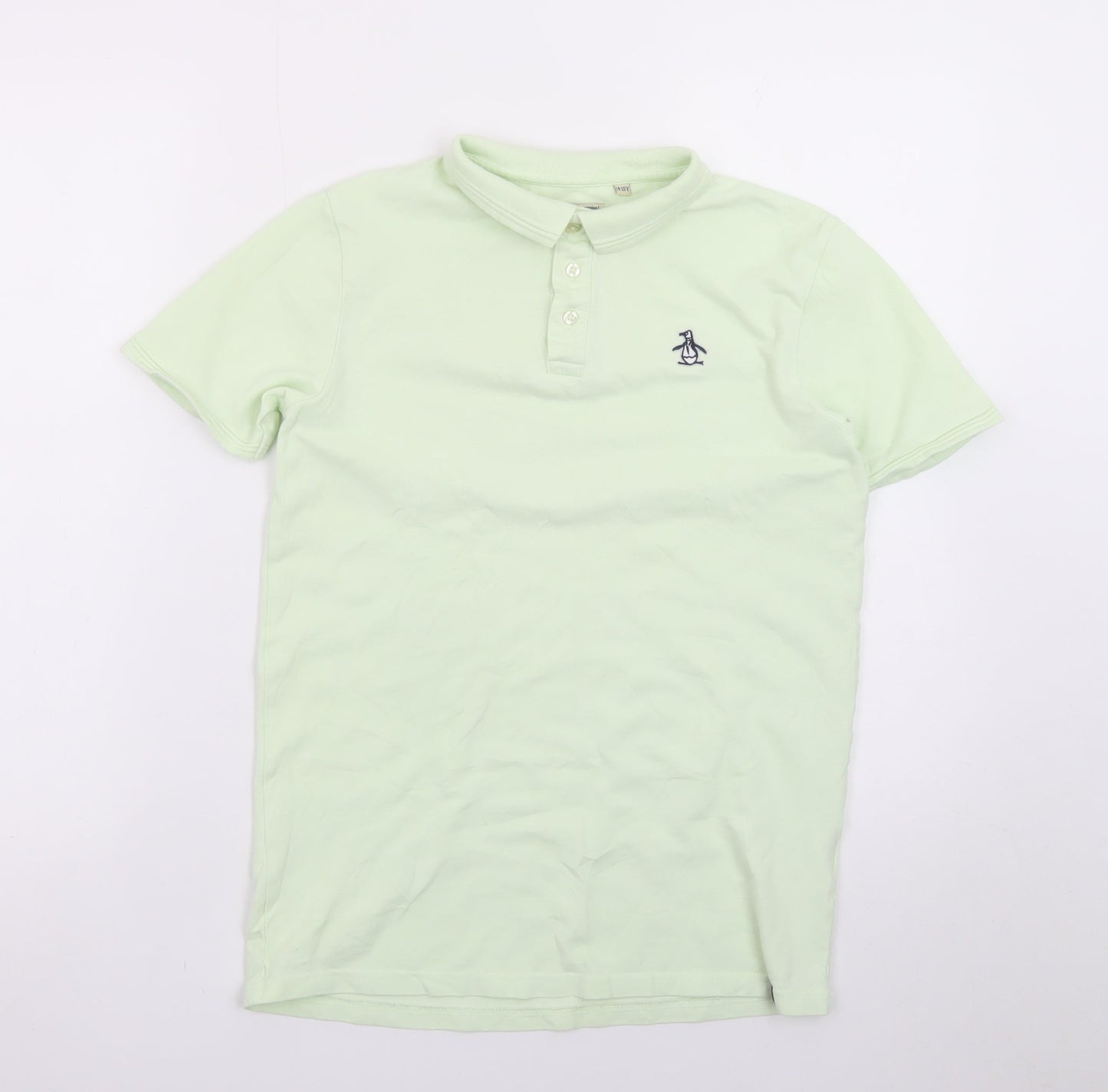 Original Penguin Boys Green 14-15 Years Polo Shirt Cotton Short Sleeve