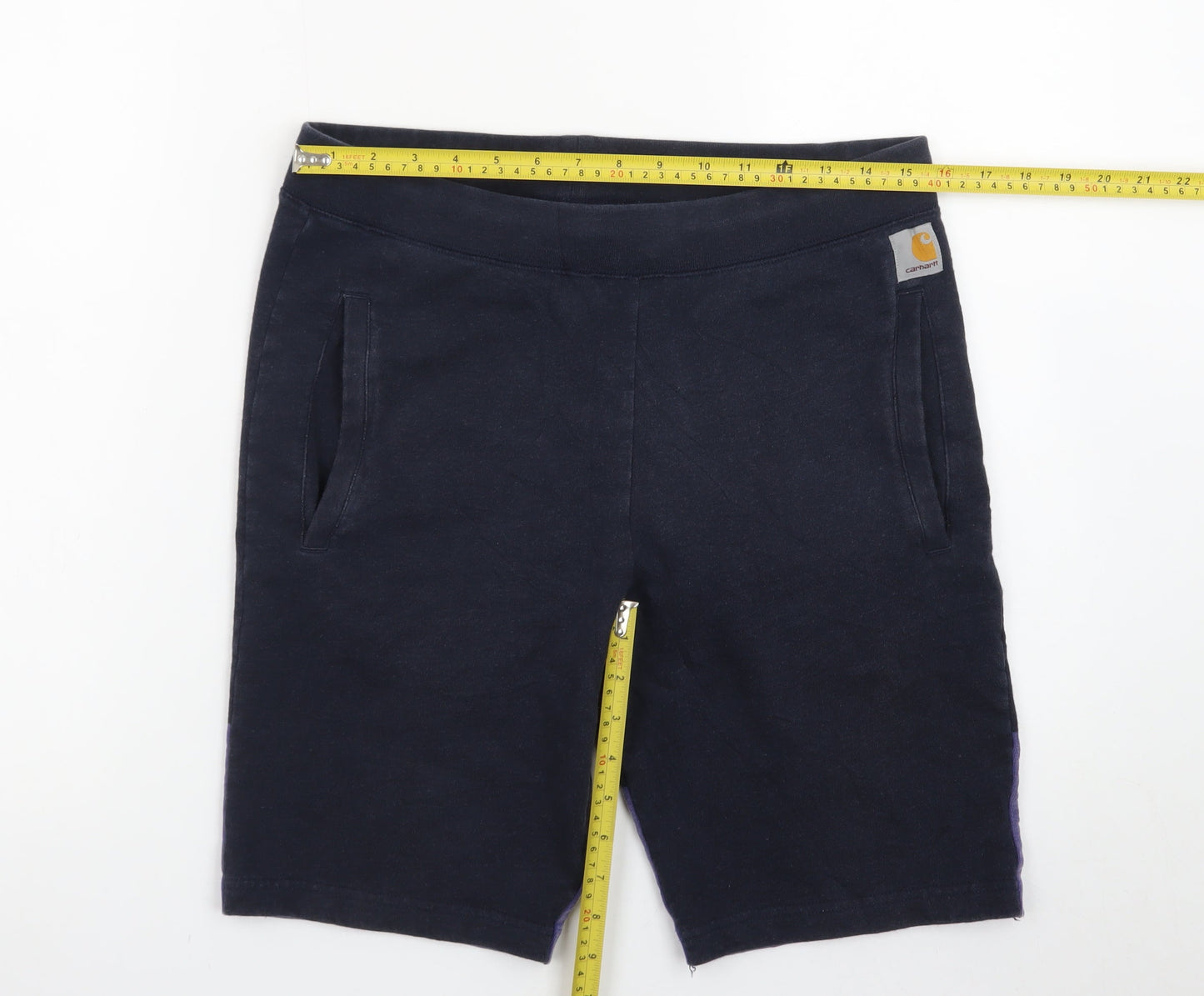 Carhartt Men Navy Blue S Porter Sweat Shorts Cotton Casual