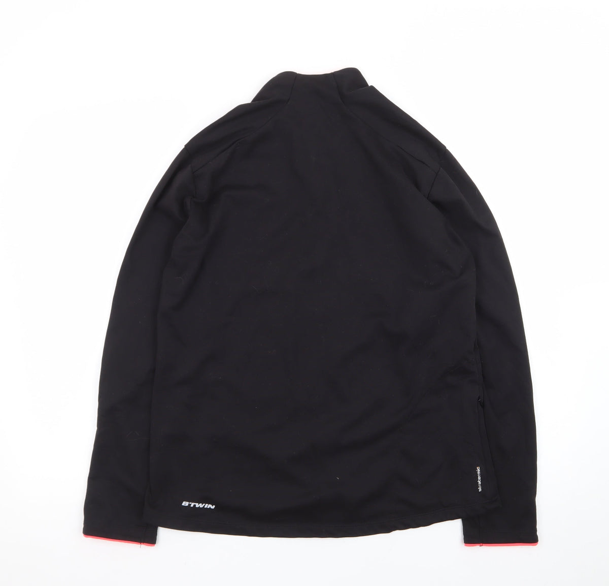 B'TWIN Women's Black Cycling Track Jacket Size 18 Long Sleeve 1/2 Zip