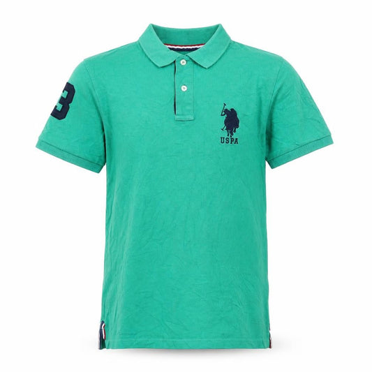 U.S. Polo Assn. Boys Green Cotton Polo Shirt 14-15 Years Short Sleeve