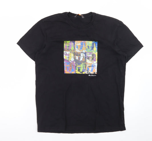 Ben Sherman Men's Black Medium Retro Graphic Print T-Shirt