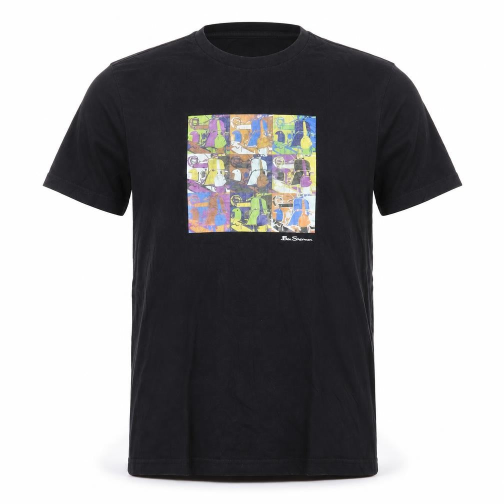 Ben Sherman Men's Black Medium Retro Graphic Print T-Shirt