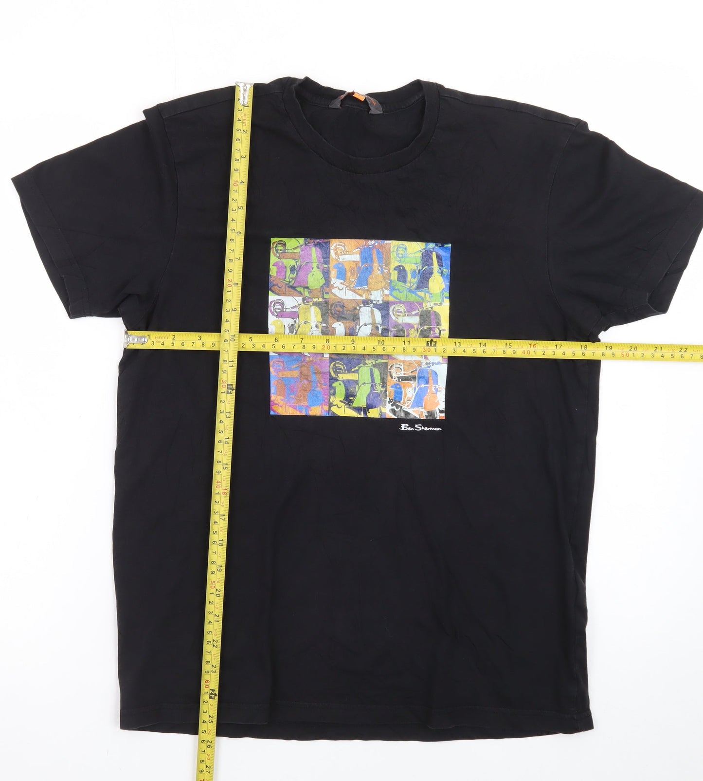 Ben Sherman Men's Black Medium Retro Graphic Print T-Shirt