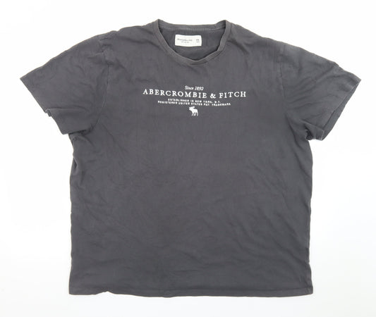 Abercrombie & Fitch Men's Black XXL Soft Crew Neck Graphic T-Shirt