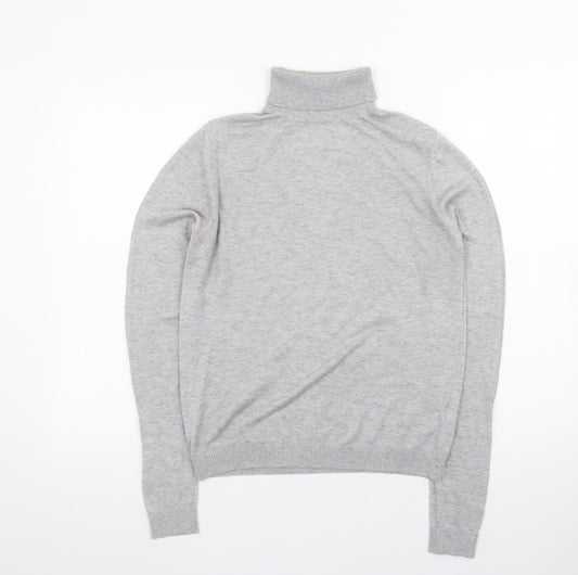 Oliver Bonas Women’s Grey Wool Blend Roll Neck Jumper Size 12