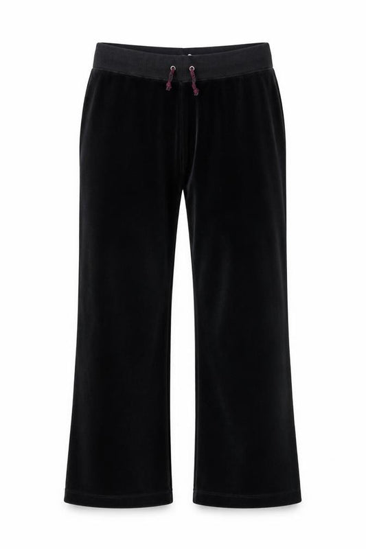 Jasper Conran Women's Black Velvet Drawstring Sweatpants Size 14
