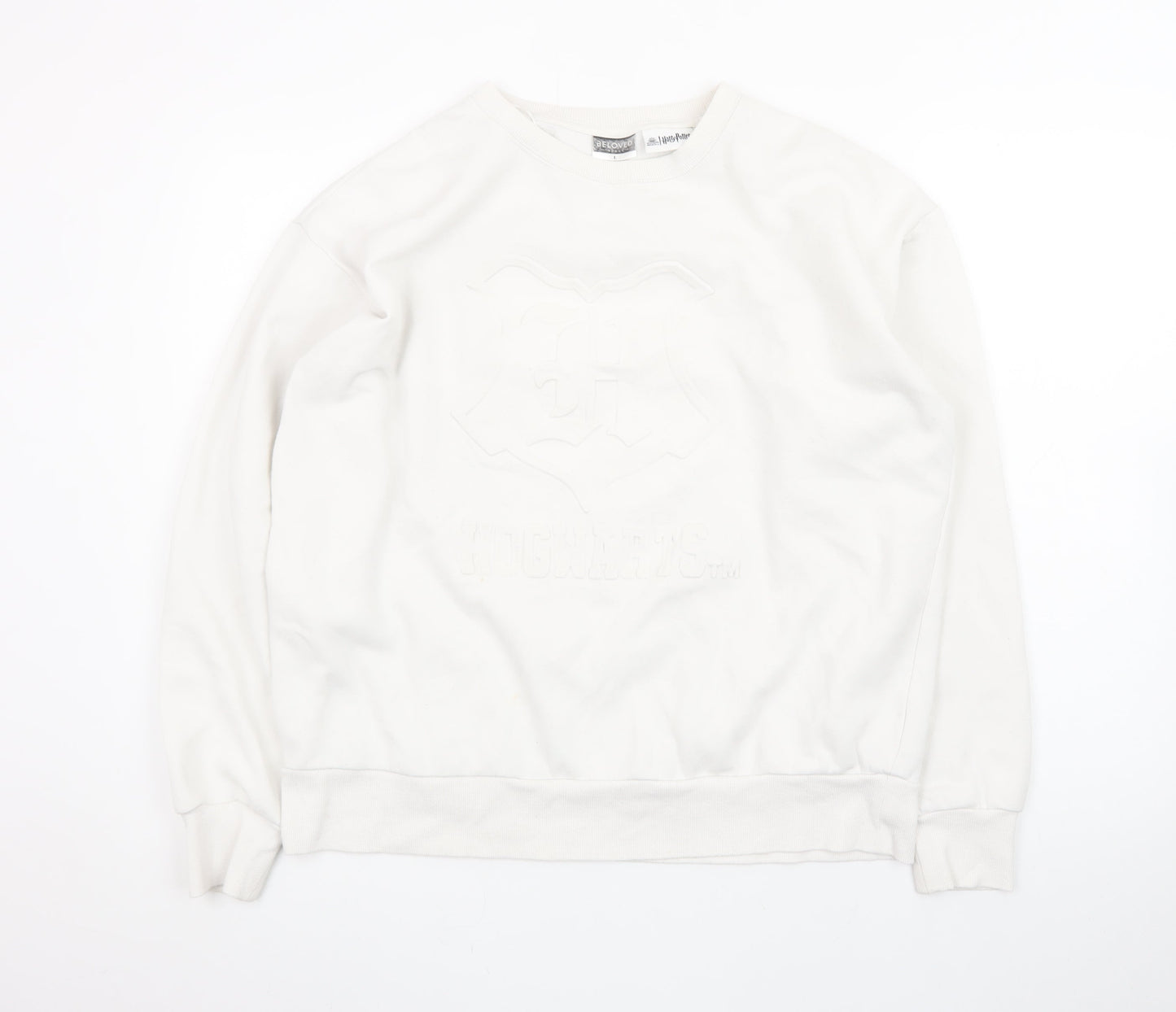 Beloved Men’s White Harry Potter Hogwarts Pullover Sweatshirt L