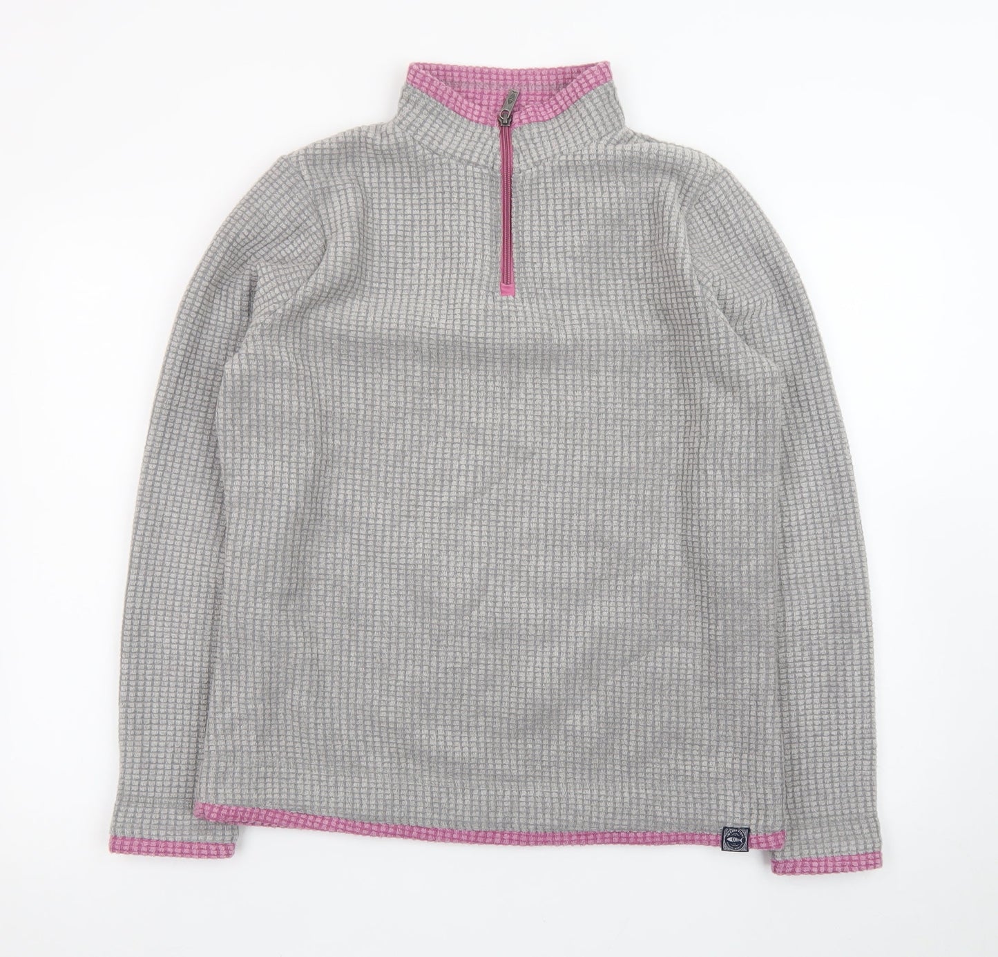 Weird Fish Womens Frost Grey 1/4 Zip Fleece Sweatshirt Size 12
